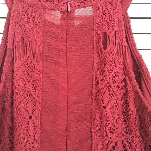 Alfred State Lace Dress Maroon Color Size S - Picture 7 of 11